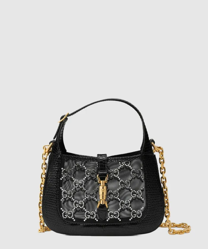 구찌 재키 1961 크리스탈 미니 호보백 677027