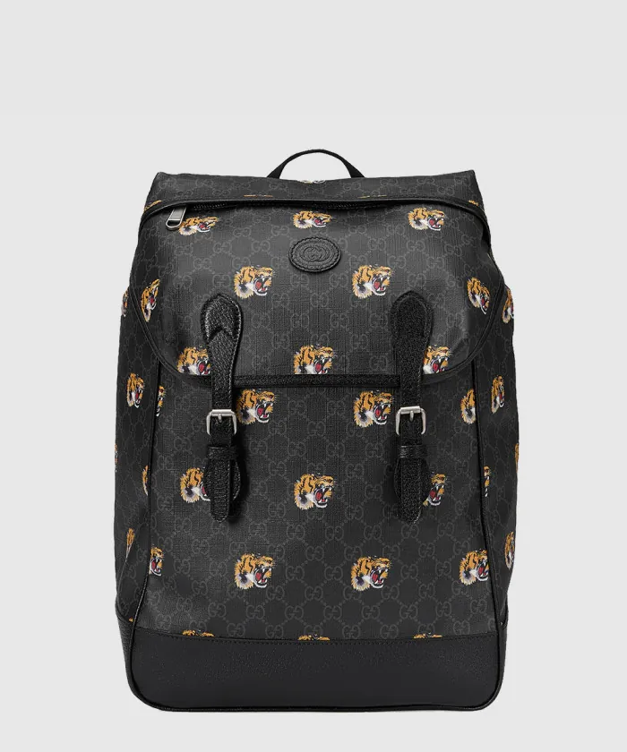 구찌 타이거 프린트 GG 미듐 백팩 696013