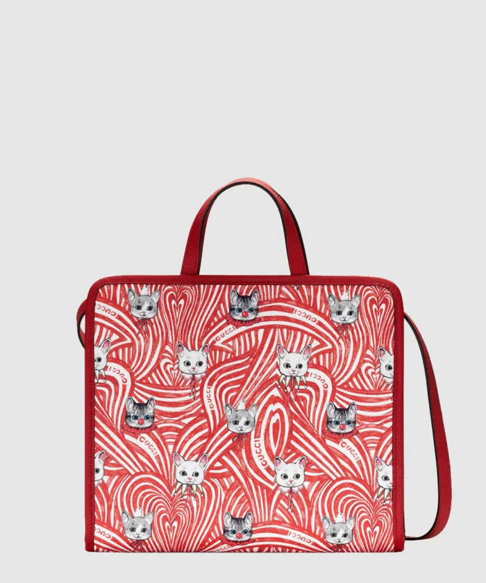구찌 고양이 프린트 토트백 630542
