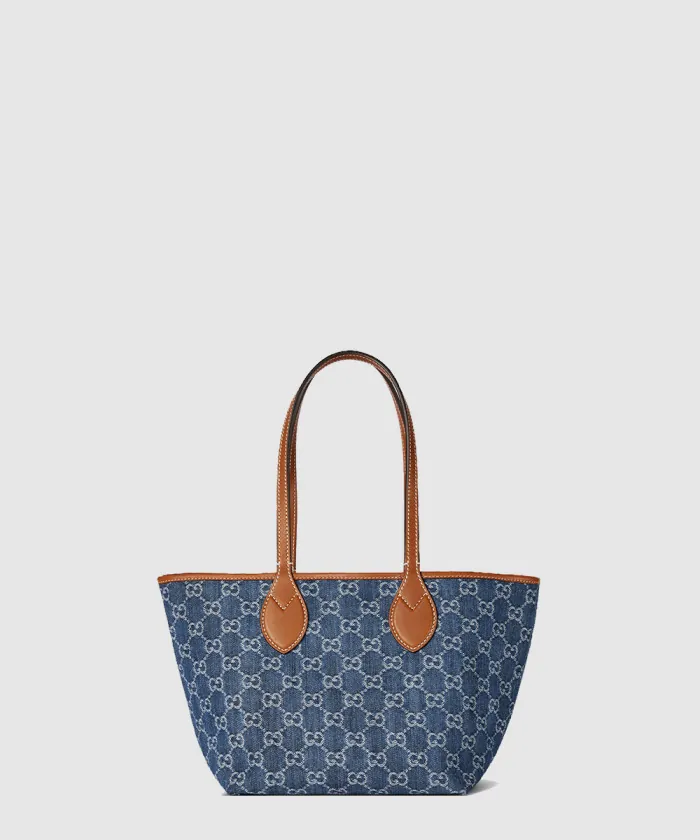 구찌 미디엄 토트백 블루 데님 820496