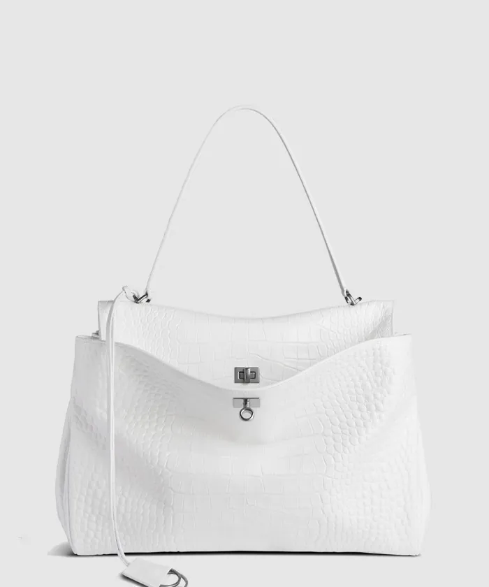 발렌시아가 로데오 라지 크로커다일 엠보싱 핸드백 795456