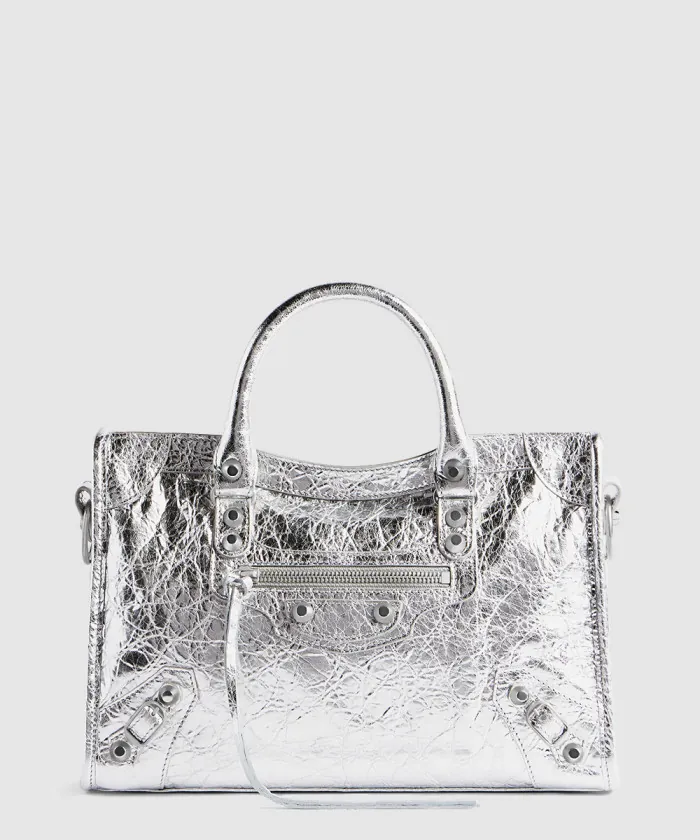 발렌시아가 르 시티 스몰 메탈라이즈드 백 실버 797789