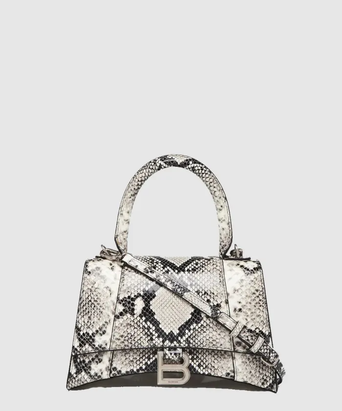 발렌시아가 뱀피 엠보 가죽 모래시계 클러치 564796