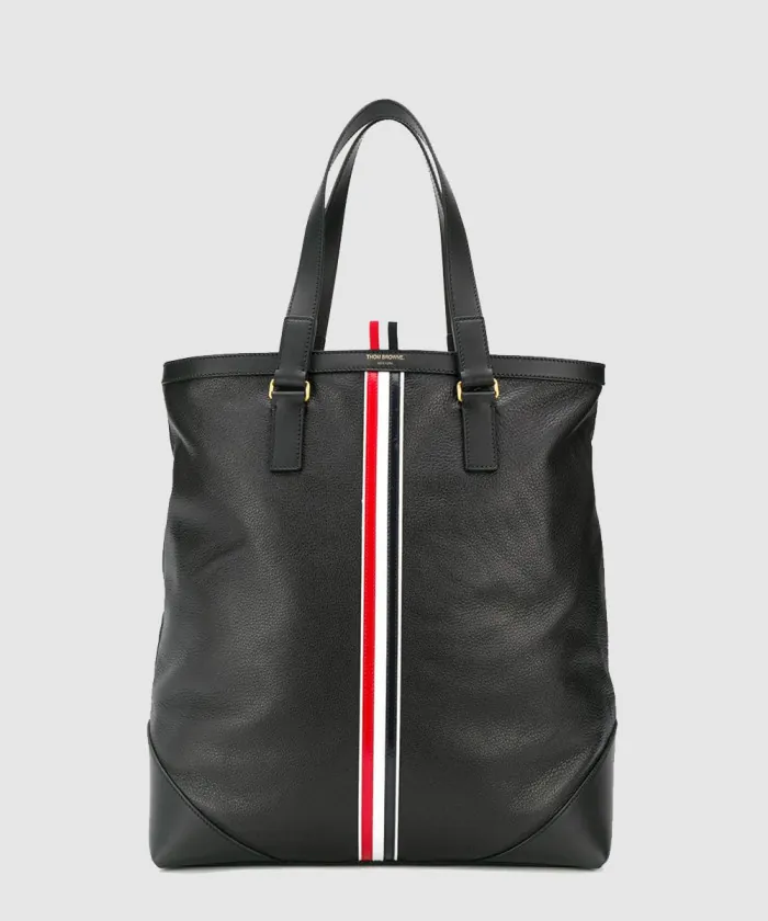 톰브라운 삼선 레더 토트백 MAG150