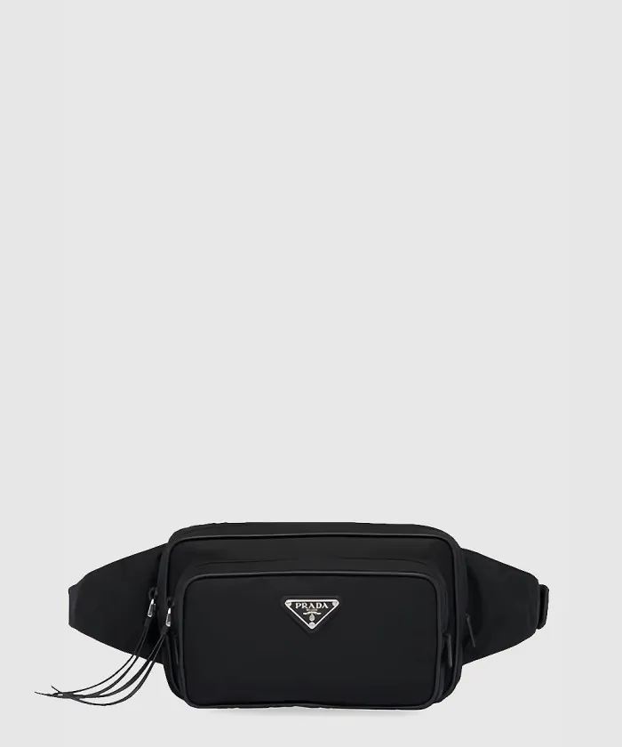 프라다 가죽 트리밍 벨트백 1BL010