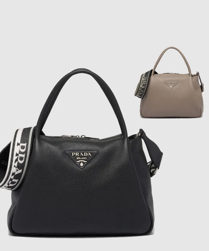 프라다 레더 핸드백 라지 1BC170