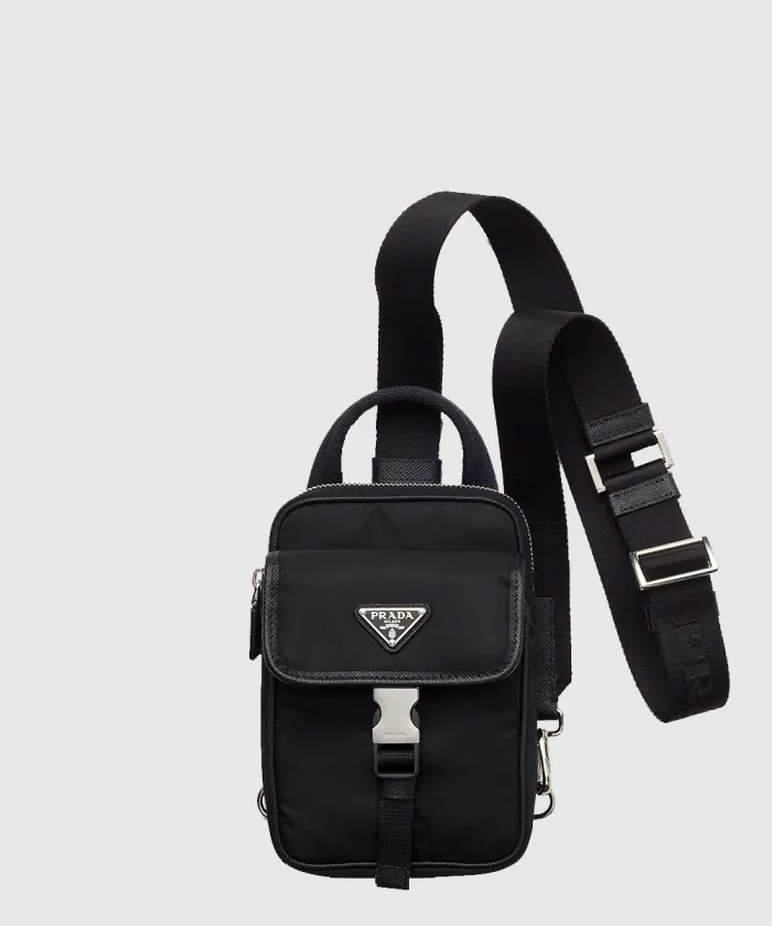 프라다 리나일론 및 사피아노 가죽 스마트폰 케이스 2ZH194