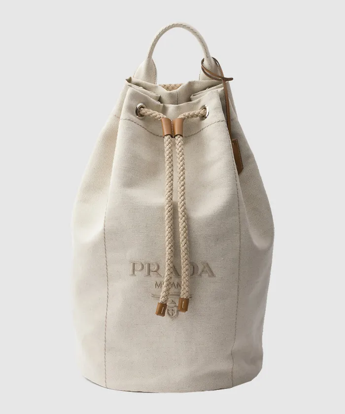 프라다 리넨 혼방 드로스트링 더플백 2VY011