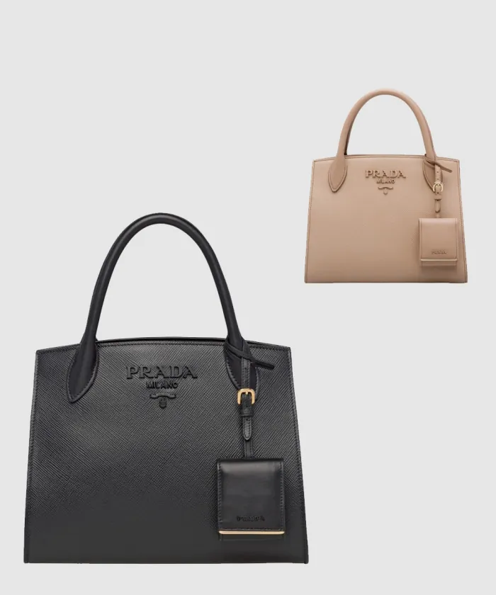 프라다 모노크롬 스몰 탑핸들백 1BA156