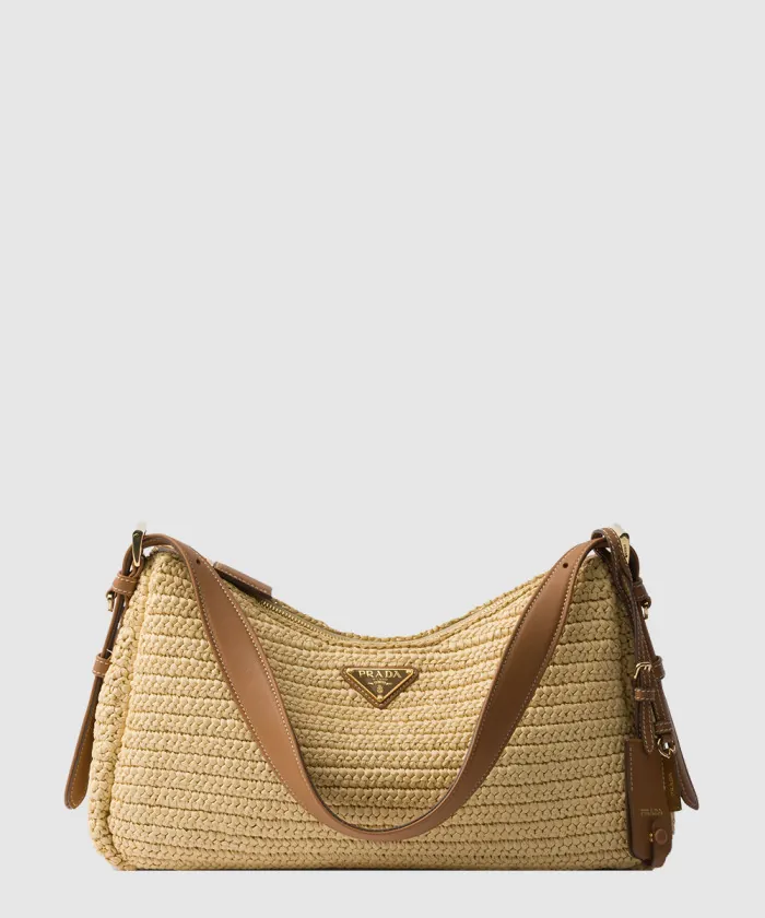 프라다 에메 라지 크로셰 및 가죽백 1BC247