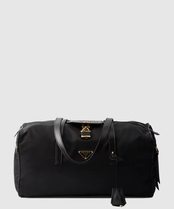 프라다 자물쇠가 있는 라지 리나일론 탑 핸들백 1BB135