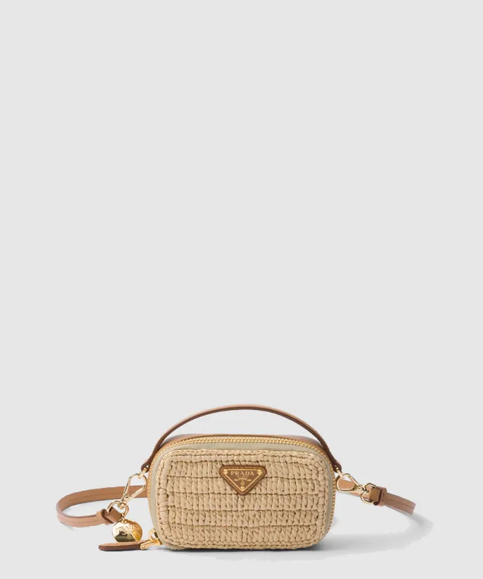 프라다 크로셰와 가죽 미니 파우치 1NR025