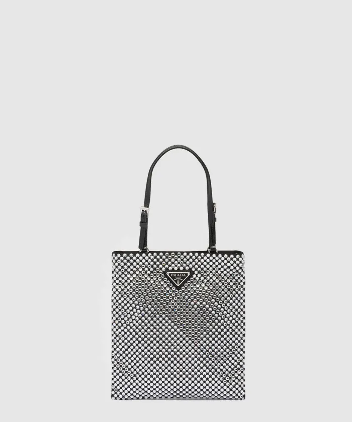 프라다 크리스탈 새틴 핸드백 1BA253