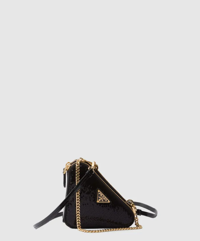 프라다 트라이앵글 스팽글 미니 파우치 1NR015