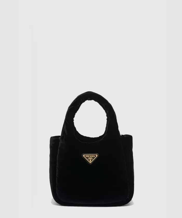 프라다 패딩 벨벳 미니 핸드백 1BA410