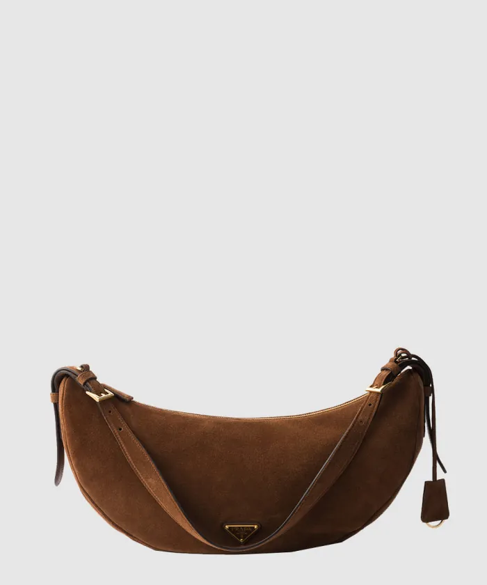 프라다 드뮈룬 라지 스웨이드 숄더백 1BC255