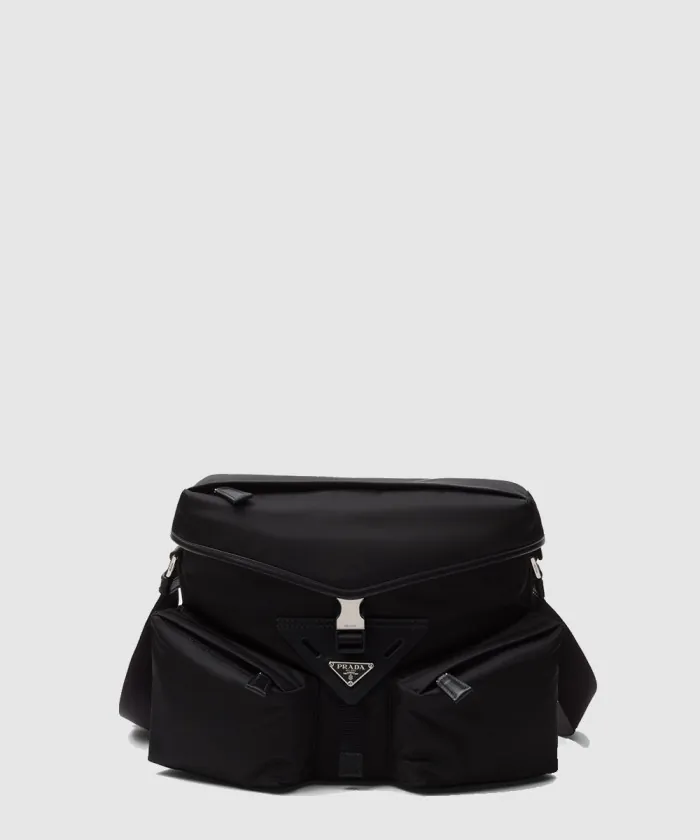 프라다 리나일론 및 가죽 숄더백 2VD062