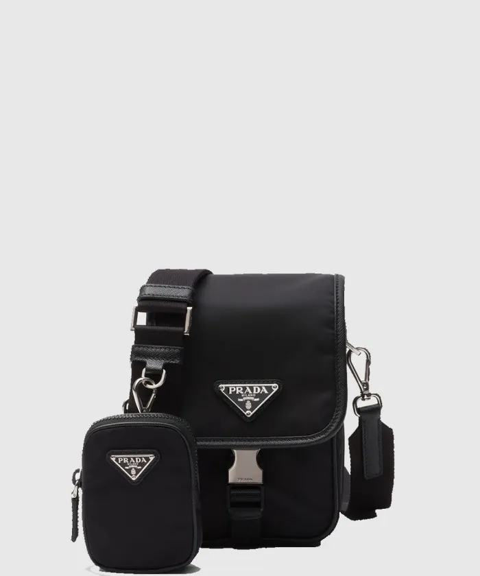 프라다 리나일론 및 사피아노 가죽 숄더백 2VD043