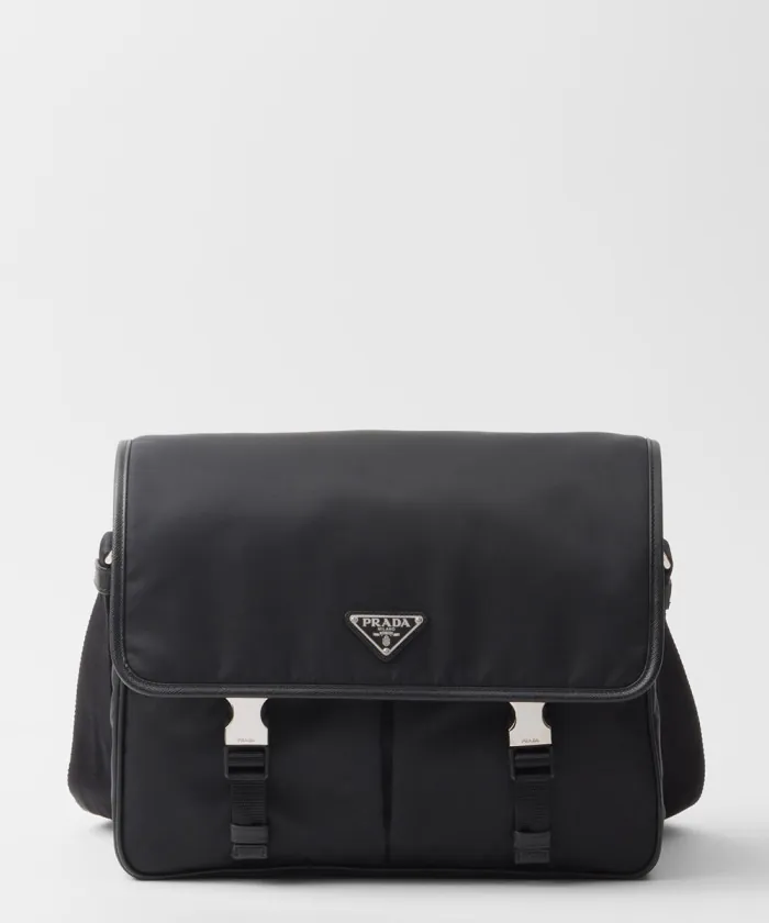 프라다 리나일론 및 사피아노 가죽 숄더백 2VD768