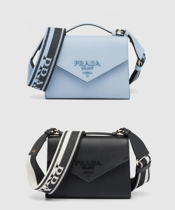 프라다 모노크롬 사피아노 숄더백 1BD317