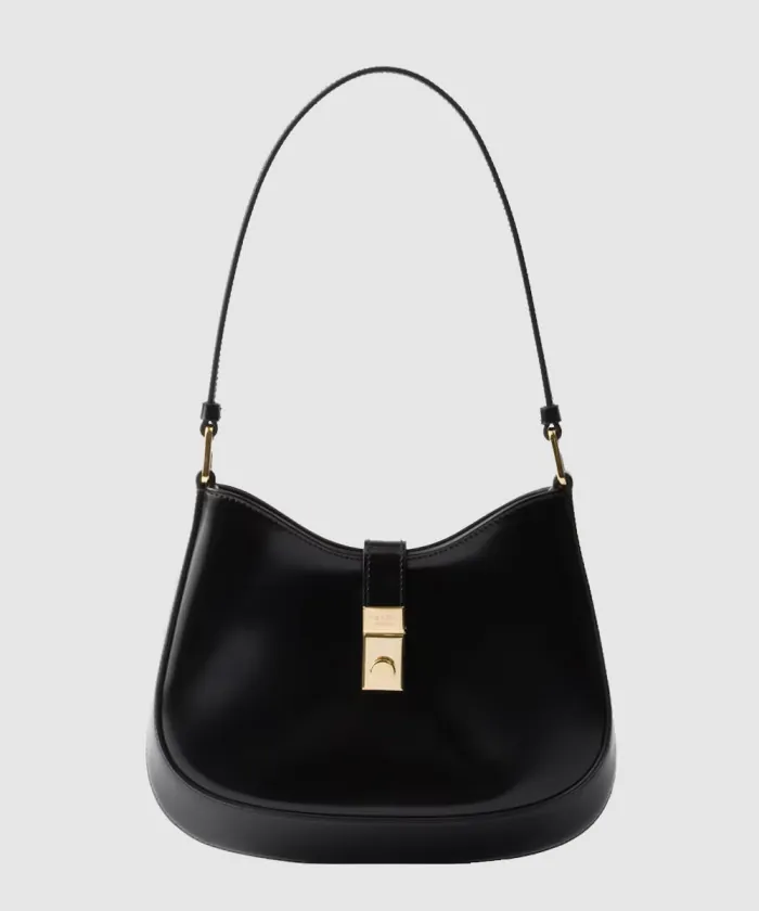 프라다 클라스프 클로저가 달린 프라다 클레오 브러쉬드 가죽 숄더백 1BC169