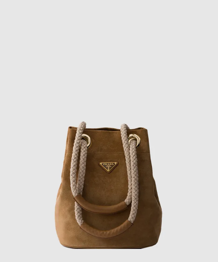 프라다 스몰 프라다 마리너 스웨이드 버킷백 1BE082