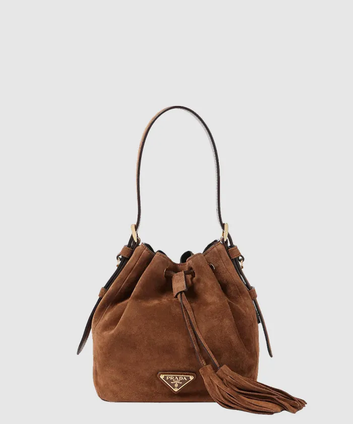 프라다 태슬 스웨이드 버킷백 1BE079