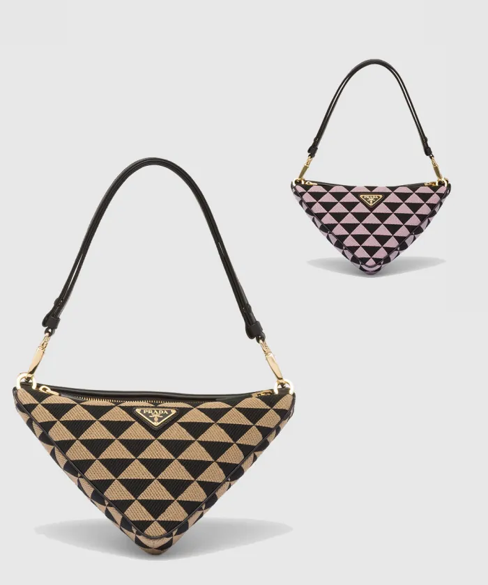 프라다 심볼 레더 패브릭 미니백 1BC176