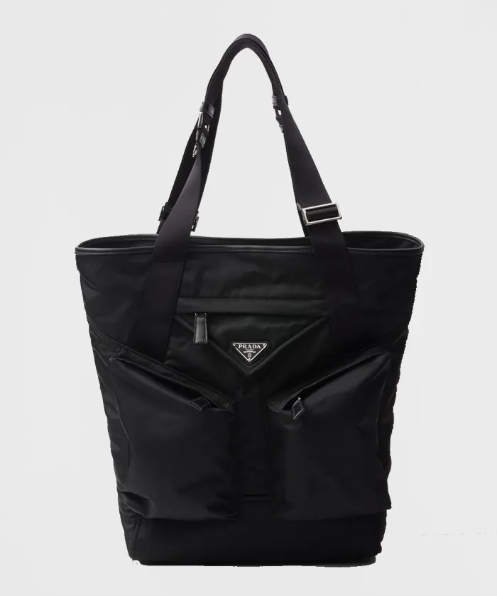 프라다 리나일론 및 가죽 토트백 2VG120
