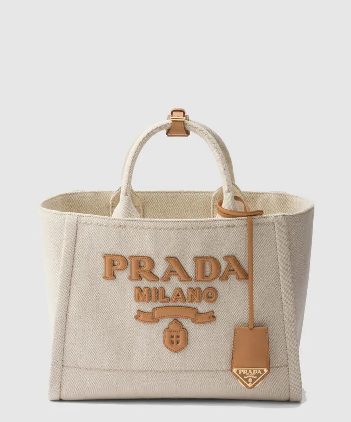 프라다 리넨 미듐 토트백 1BG474