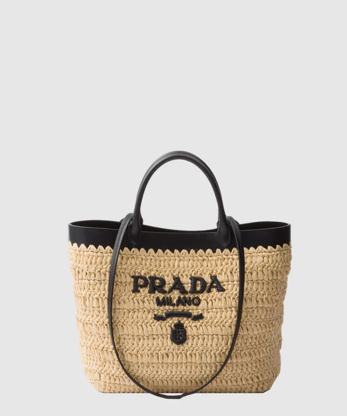 프라다 스몰 크로셰와 가죽 토트백 1BG500
