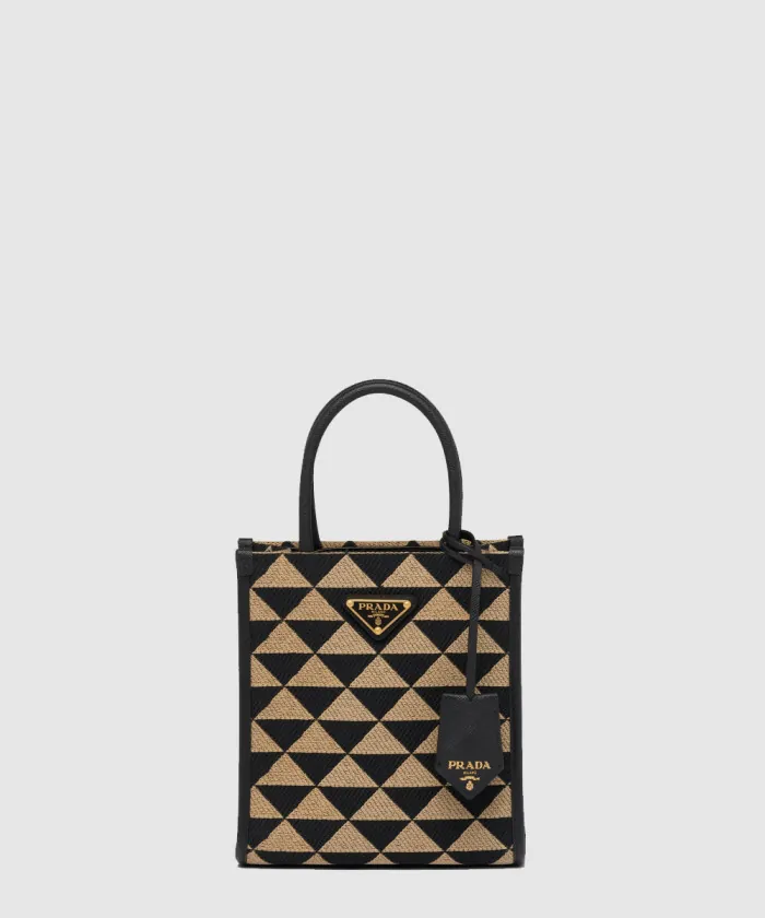 프라다 자카드 패브릭 토트백 1BA355