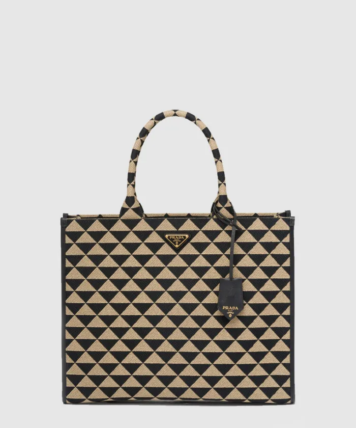 프라다 자카드 패브릭 토트백 1BA356