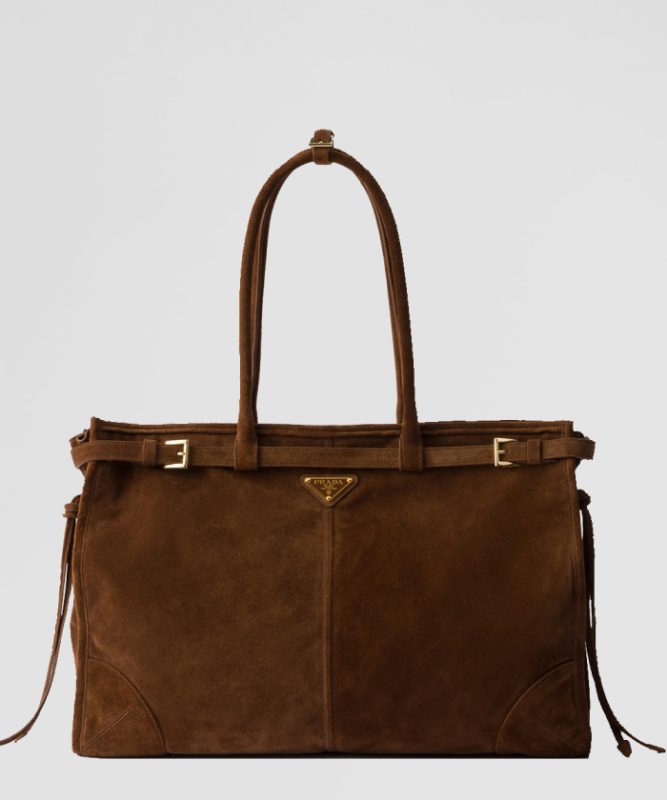 프라다 라지 스웨이드 핸드백 1BA439