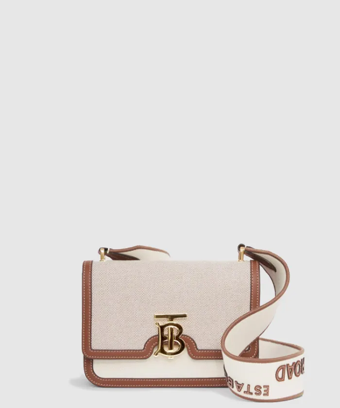 버버리 스몰 코튼 캔버스 숄더백 80424191