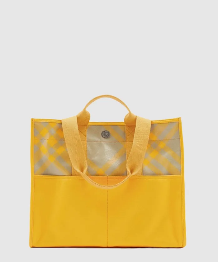 버버리 체크 코튼 토트백 80751361